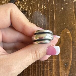 James Avery Silver and Black Double Band Ring